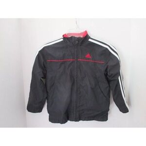 ADIDAS~Black & Red Mesh Lined WINDBREAKER JACKET~Boys Size 24M